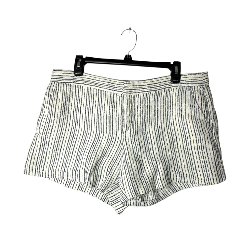 Joie‎ 100% Linen Striped Shorts 3-Pockets Blue/White Size 10